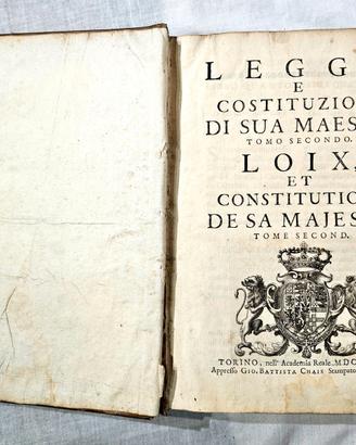 Leggi e costituzioni di Sua Maestà - Torino 1729