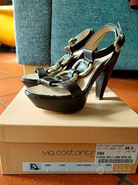 Sandalo pelle Via Costantina testa moro n. 36,5