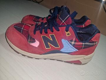 "New Balance 580 tartan plaid rosso 