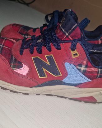 "New Balance 580 tartan plaid rosso 