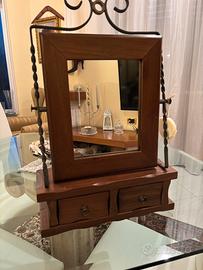 Specchiera da tavolo in legno stile vintage