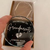 Addobbo in vetro per nascita (nonni)