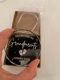 Addobbo in vetro per nascita (nonni)