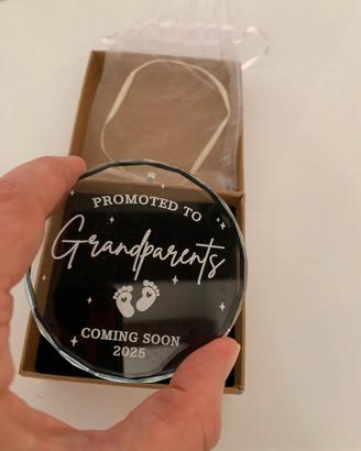 Addobbo in vetro per nascita (nonni)