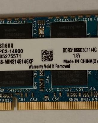 Memoria Ram SODIMM 4 GB DDR3 1866 MHz PC3-14900