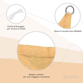 Tenda a vela parasole rettangolare misure mt. 6x4