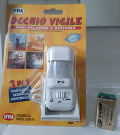 "Occhio vigile" mini allarme a batteria (fornita)