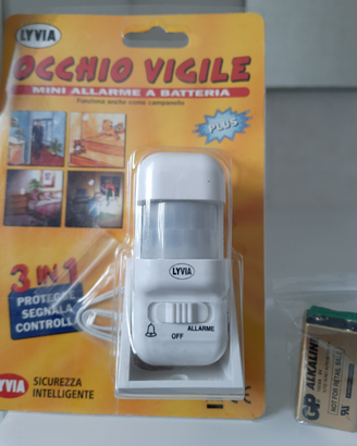 "Occhio vigile" mini allarme a batteria (fornita)