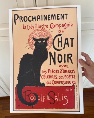 Poster stampa gatto nero liberty quadro grande