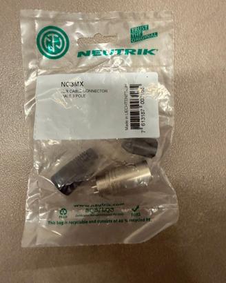 xlr maschio neutrik nc3mx da saldare nuovo sigilla