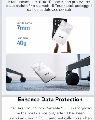 Lexar TouchLock Portatile SSD da 1TB