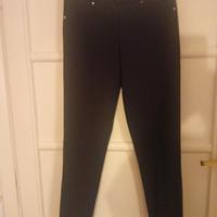 Pantalone dritto blu con elastico 