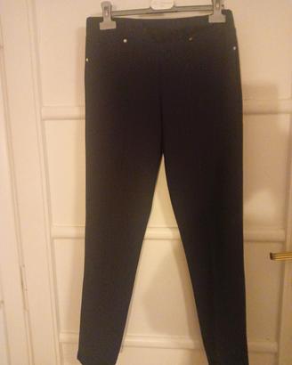 Pantalone dritto blu con elastico 