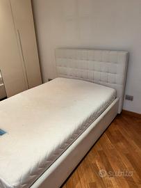 Letto pelle bianca contenitore
