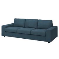 Divano 3 Posti con braccioli larghi blu