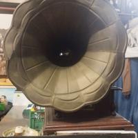 GRAMMOFANO antico quadrato VINTAGE '900 EPOCA raro