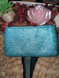 Tracolla brillantini azzurra