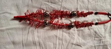 collana cm 40/45 cm frange corallo 