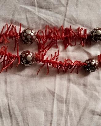 collana cm 40/45 cm frange corallo 