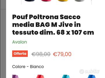 Poltrona sacco Pouf di Avalon Bag 