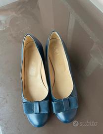 Ballerina blu con tacco n. 40