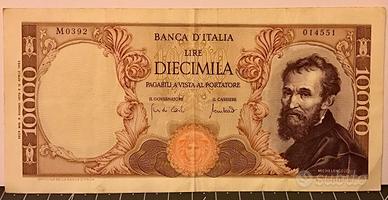 10000 lire Michelangelo 1970 più 10000 A Volta