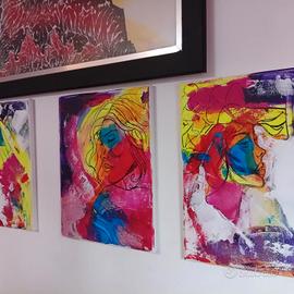 tris quadri donna donna arte moderna certificati