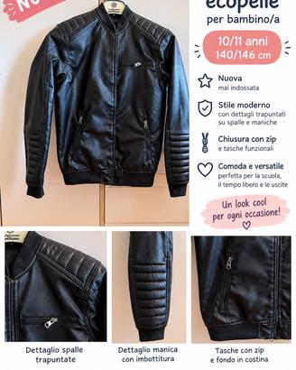 Giacca in ecopelle bambino nuova