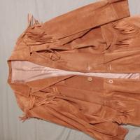 giacca pelle scamosciata frange