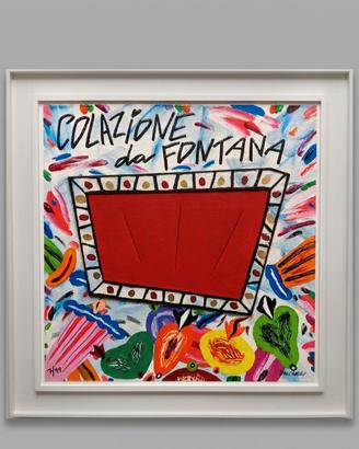 Colazione da Fontana. Bruno Donzelli. Serigrafia 