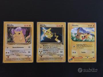 Lotto 3 Carte Pokemon Pikachu Vintage