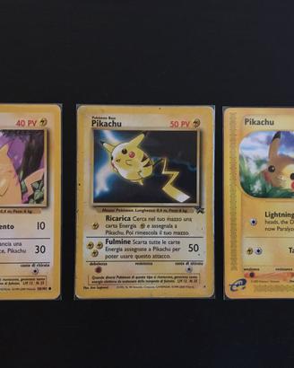 Lotto 3 Carte Pokemon Pikachu Vintage