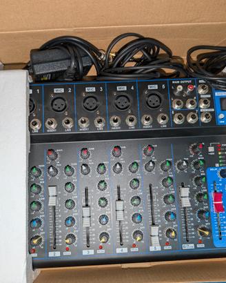 Set home studio mixer+mics+scheda audio+cavi