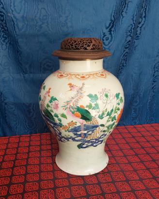 Antico Vaso Barattolo Cinese 1850-1900 Guangxu 