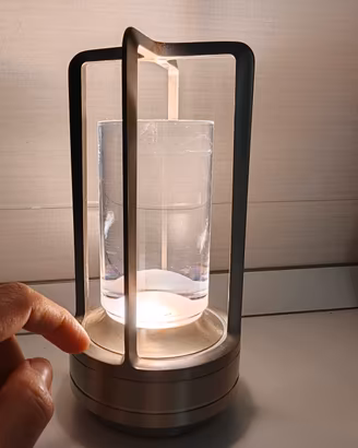 Lampada di design in acciaio touch dimmerabile 