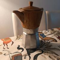 Vintage Brown 70s Ceramic Moka Pot 