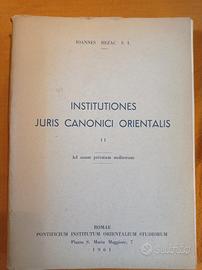 Institutiones Iuris Canonici Orientalis Vol I e II