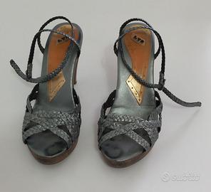 Sandali in legno e pelle Mis 36.5