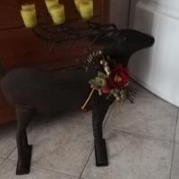 renna/candelabro totalmente in ferro 