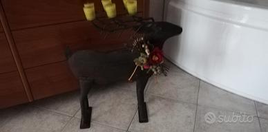 renna/candelabro totalmente in ferro 