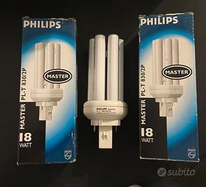 2 pz Philips MASTER PL-C 18W 830 Luce Calda 2-Pin