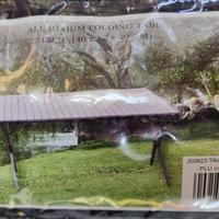 Tavolo con piano arrotolabile in alluminio