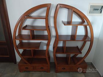 Libreria Ying Yang in teak massello