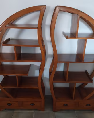 Libreria Ying Yang in teak massello