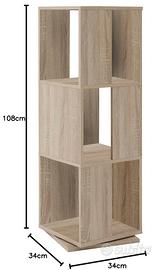 Scaffale torre girevole in legno