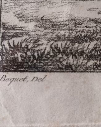 Serie di 5 stampe antiche, dipinti bucolici