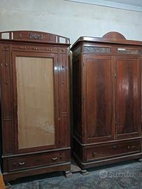 Armadio antico in legno stile liberty 