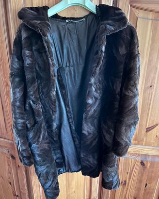 Pelliccia vera visone marrone taglia S/M