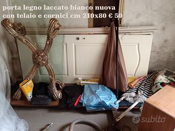 porta legno laccato bianca