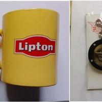LIPTON 2 TAZZE VINTAGE +3 portachiavi Motociclismo
